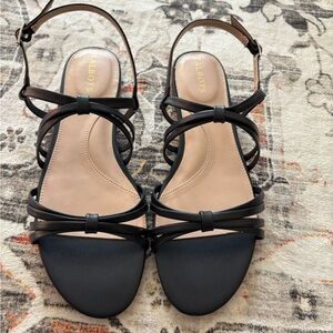 Talbots Navy Aria Cross strappy sandals in size 7.5M. New in box